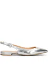 Julie Dee Ballet Flats In Silver Leather In Silver
