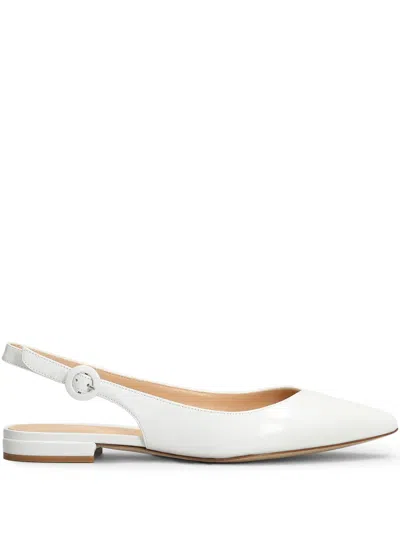 Julie Dee Leather Ballerina Shoes In White
