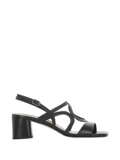 Julie Dee Leather Heeled Sandals In Black