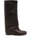 Julie Dee Leather Knee-length Boots In Brown