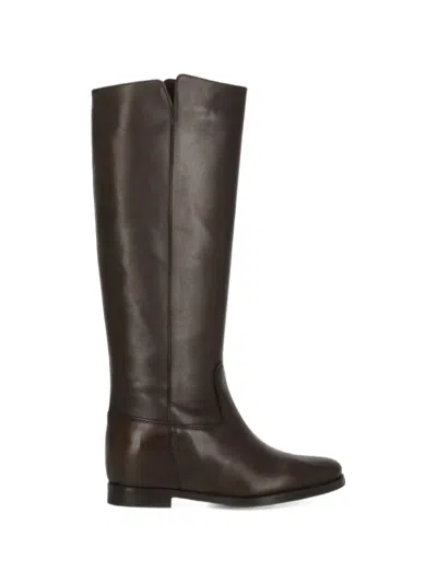 Julie Dee Leather Knee-high Boots In Brown