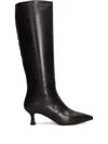 Julie Dee Leather Pointed-toe Knee-high Boots In Brown