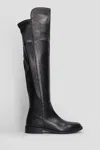 Julie Dee Low Heels Boots In Black Leather In Multi