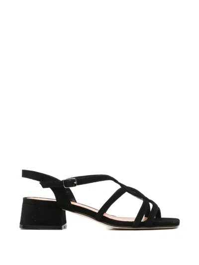 Julie Dee Multi-strap Slingback Sandals In Black