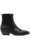 Julie Dee Panelled Leather Ankle Boots In Black