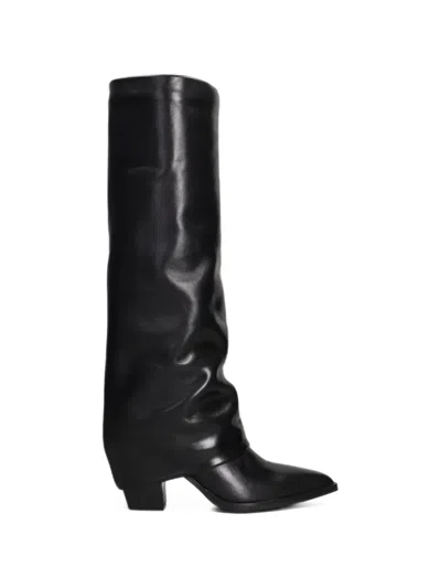 Julie Dee Pointed-toe Gaiter Boots In Black