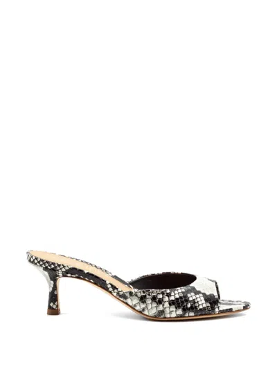 Julie Dee Python-print Leather Sandals In Multi
