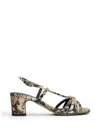 Julie Dee Python-print Strappy Sandals In Neutral
