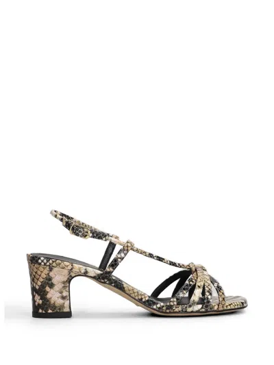 Julie Dee Python-print Strappy Sandals In Neutral