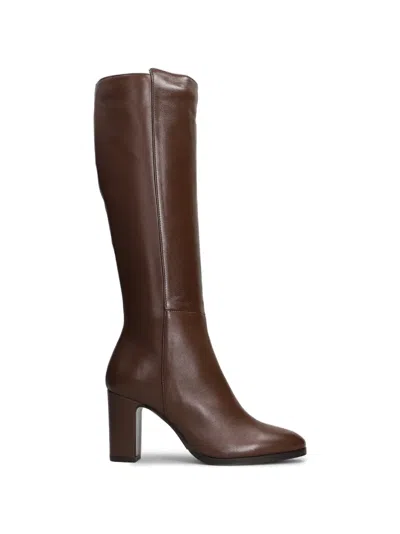 Julie Dee Side-zip Leather Boots In Brown