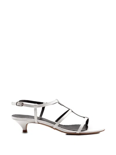 Julie Dee Strappy Kitten-heel Sandals In White
