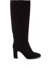 Julie Dee Suede Block-heel Boots In Black
