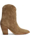 Julie Dee Texan Ankle Boots In Leather Color Suede In Neutrals
