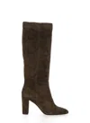 Julie Dee Suede Leather Boots In Brown