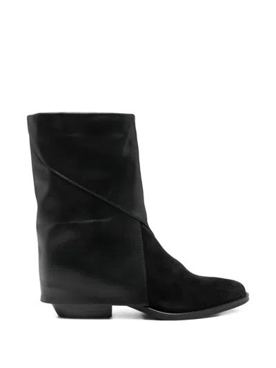 Julie Dee Suede-panel Ankle Boots In Black