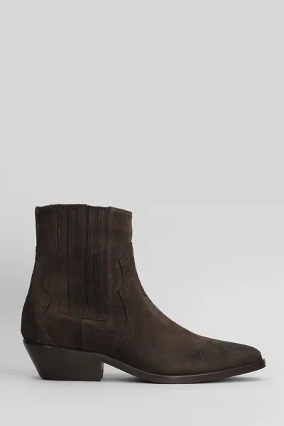Julie Dee Texan Ankle Boots In Brown