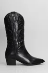 Julie Dee Texan Boots In Black Leather