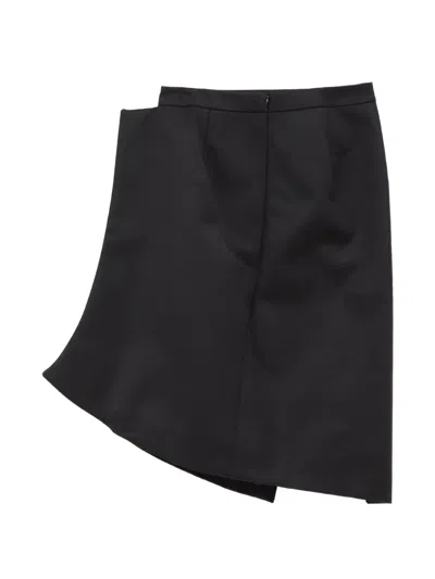 Julie Kegels Asymmetric Slit Midi Skirt In Black