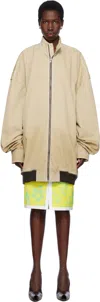 Julie Kegels Vance Xl Cotton Bomber Jacket In Beige