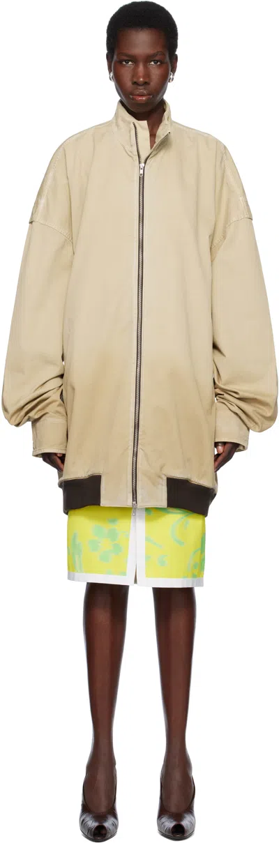 JULIE KEGELS BEIGE XL BOMBER JACKET