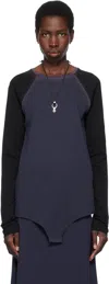 Julie Kegels Blue Longsleeve Bodysuit In Navy
