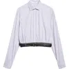 Julie Kegels Cala Belted Crop Button-up Shirt In Multi
