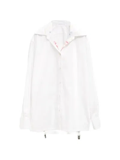 Julie Kegels Cara Suspender-detail Shirt In White