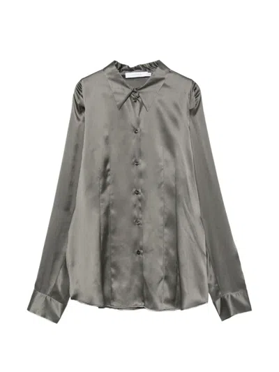 Julie Kegels Crystal Long-sleeve Shirt In Gray