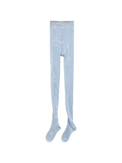 Julie Kegels Damask-pattern Tights In Blue