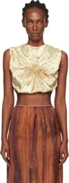 Julie Kegels Gold Tilda Button Cushion Top In Gold