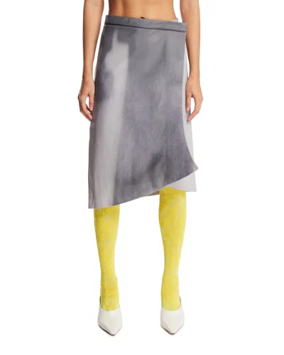 Julie Kegels Gray Asymmetric Wrap Skirt