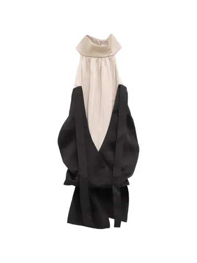 Julie Kegels Halterneck Open-back Top In Black