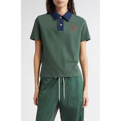 Julie Kegels Julia Colorblock Piqué Polo In Green