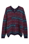 Julie Kegels Kair Fair Isle Wool Sweater In Blue