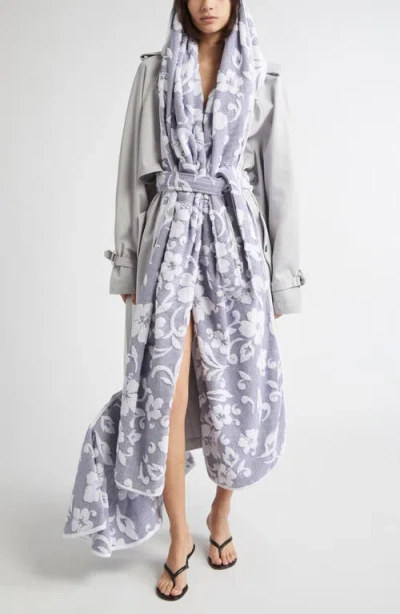 Julie Kegels Mitch Cotton Gabardine Trench Coat With Removable Towel In Light Grey