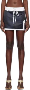 Julie Kegels Navy Sateen Miniskirt In D Navy