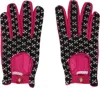 Julie Kegels Pink & Black Leather Gloves In Black
