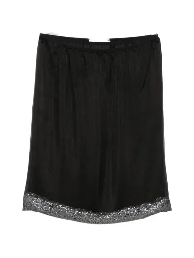 Julie Kegels Sidney Sequin-embellished Asymmetric-hem Skirt In Black