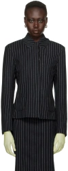 Julie Kegels Ssense Exclusive Black Bonny Blazer In D.blue