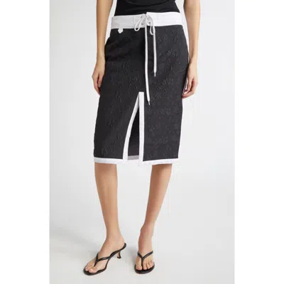 Julie Kegels Sue Floral Jacquard Skirt In Black