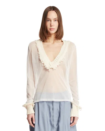 Julie Kegels White Semi-sheer Top