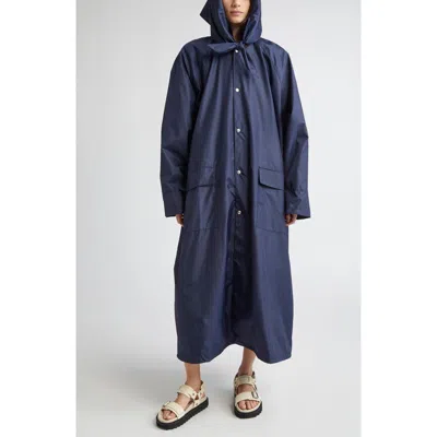 Julie Kegels Xl Raincoat With Detachable Hood In Navy