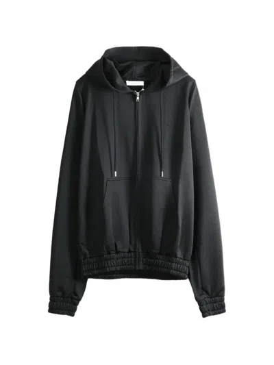 Julie Kegels Zip-up Drawstring Hoodie In Black