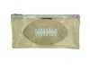 Julie Mollo Clear Stadium Wristlet Handbag In Glitter Football In Multi
