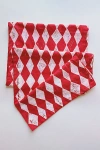Julie Peach Block Printed Diamonds Table Runner In Red At Urban Outfitters