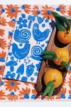 Julie Peach Block Printed Garden Party Napkins In Blue At Urban Outfitters