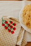 Julie Peach Block Printed Gingham Tomato Napkin Set In White At Urban Outfitters