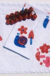 Julie Peach Block Printed Snails Dinner Napkins In White At Urban Outfitters