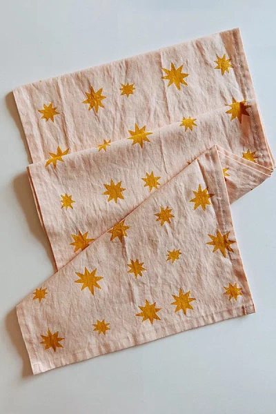 Julie Peach Block Printed Starburst Runner In Neutral At Urban Outfitters In Multi