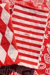 Julie Peach Block Printed Stripe Napkin Set In Red At Urban Outfitters